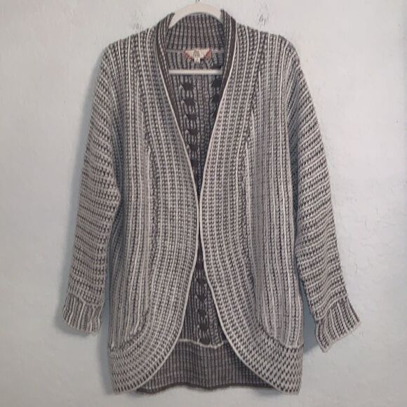 Pink Rose Oper Front Textured Knit Cardigan  Long Sweater Size Small - Picture 1 of 9